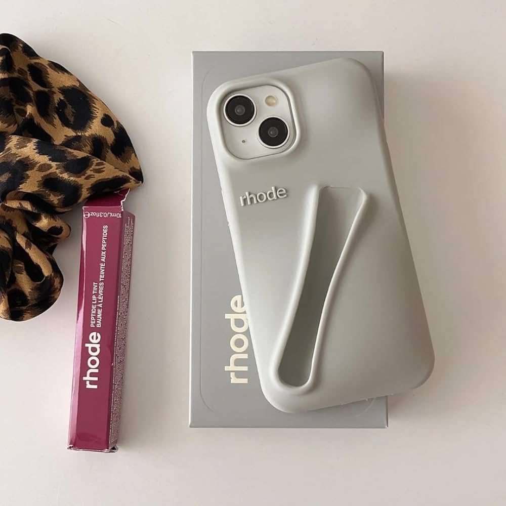 NEW Rhode Peptide Lip Case iPhone 13 Gray Silicone Phone Case Hailey Bieber